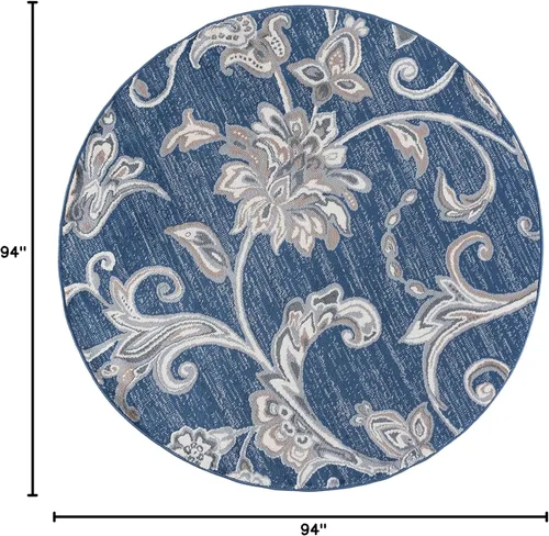 Miniatura 2 de Alfombra redonda moderna azul marino de 8 pies – Alfombra de área – Alfombra interior para sala de estar, comedor, alfombra de dormitorio, alfombra