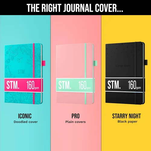 Miniatura 2 de Cuaderno de diario con puntos y cuadrícula A5 Cuadernos diarios en blanco para escritura personal, trabajo, mujeres Papel grueso de 120gsm, tapa