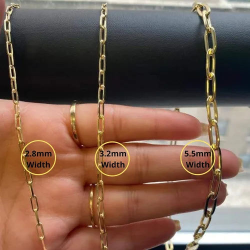 Miniatura 4 de Beaux Bijoux Collares de cadena de clip para mujer, plata de ley chapada en oro de 14 quilates, collares de capas de moda para mujer, elige ancho