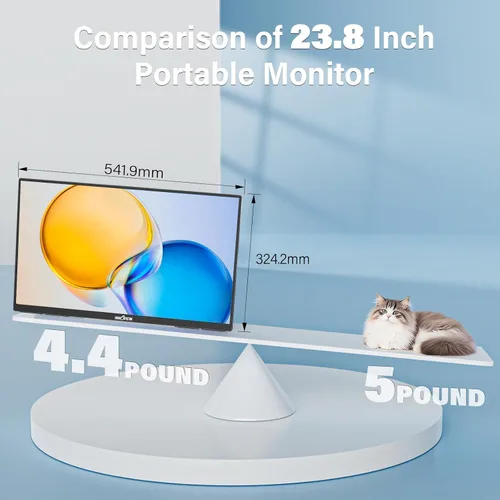 Miniatura 3 de Innoview 23.8” 4K Monitor portátil grande, UHD (3840*2160) 100%sRGB IPS con altavoces USB-C HDMI para el trabajo y el hogar, monitor secundario