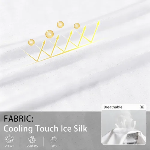 Miniatura 2 de Polaina de cuello refrescante de verano, protección solar UV 50+, máscara facial de malla transpirable de seda de hielo para ciclismo, correr