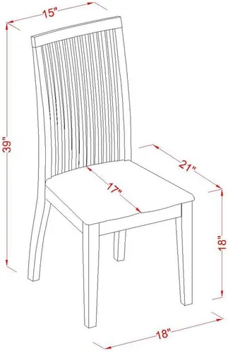 Miniatura 6 de East West Furniture ANIP3-BMK-W - Juego de comedor de 3 piezas que contiene una mesa de comedor redonda con pedestal y 2 sillas de asiento