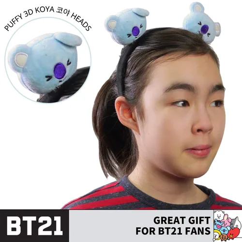 Miniatura 6 de Concept One BT21 LINE FRIENDS - Diadema bordada de felpa 3D para mujer, Koya