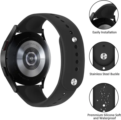 Miniatura 4 de Correa deportiva de 0.787 in para Samsung Galaxy Watch 6/5/5 Pro/4 de 1.575 in, 1.654 in, 1.732 in, 1.772 in, 1.811 in, 1.693 in, 1.850 in, Galaxy