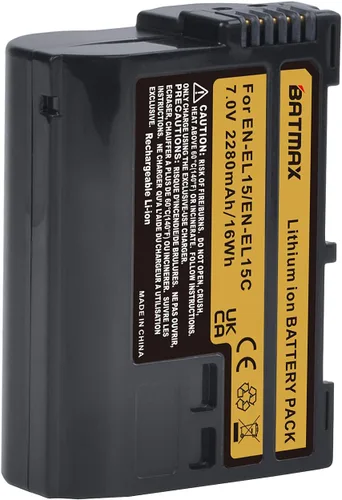 Miniatura 6 de Batmax 2 baterías EN-EL15 EN-EL15B EN-EL15C de 2280mAh para Nikon Z5, Z6, Z6 II, Z7, Z7II D780, D850, D7500, 1 V1, D500, D600, D610, D750, D800