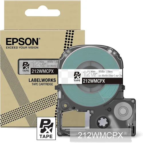 Miniatura 23 de Epson LABELWORKS 212RBBPX Cartucho de Cinta PET (Poliéster) Genuino - Cinta de Etiquetadora de Diseño para Artesanía en Cinta Negra sobre Azul