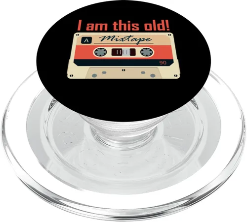 Miniatura 8 de I am this old Vintage Tech Nostalgia Cassette Mixtape PopSockets Standard PopGrip