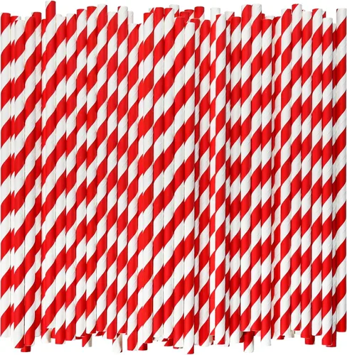 Miniatura 19 de Pajitas de papel biodegradable a granel, azul marino, 1000 unidades, 7.75 pulgadas, 0.24 pulgadas de diámetro Azul marino (Navy Blue Stripes)