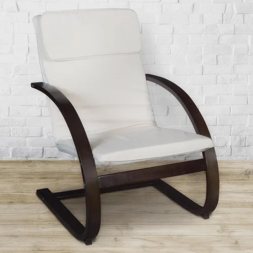 Miniatura 4 de Silla reclinable de madera curvada Niche Mia, de nogal moka/beige, Madera Metal