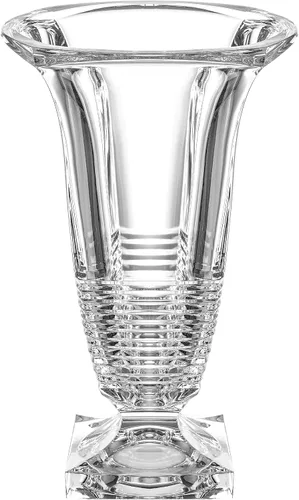 Jarrón – Cristal cortado – Vidrio hecho a mano – 12.8 pulgadas de altura – Patas – para flores – Rosas – Hecho en Europa – por Barski