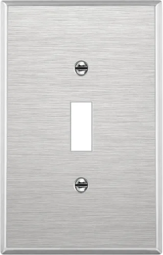 Miniatura 45 de ENERLITES Placa de Pared Metálica para Interruptor de Luz de Palanca, Acero Inoxidable 201, Resistente a la Corrosión, Tamaño Estándar 1-Gang 4.50