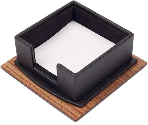 Miniatura 4 de Juego de escritorio de cuero, organizador de cuero, juego de escritorio de madera de nogal, producto de oficina, accesorios de escritorio