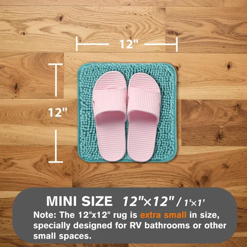 Miniatura 172 de Alfombra de baño pequeña de 12 x 18 pulgadas, lavable y absorbente, antideslizante, alfombra de baño de felpilla gruesa y suave para baño, ducha