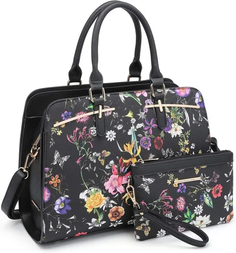 Miniatura 21 de Dasein - Juego de bolso y monedero para mujer, set de 2 piezas con 3 compartimentos, bolso con asa superior y correa para el hombro