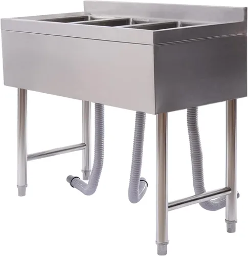Miniatura 23 de Fregadero de cocina de restaurante comercial independiente de acero inoxidable con soporte, preparación de cocina y lavabo de mano para el hogar