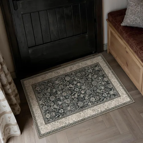 Miniatura 122 de HUGEAR 8x10 Alfombras lavables a máquina color marrón para pasillo, alfombra grande de área interior, alfombra de acento floral, alfombra de pelo