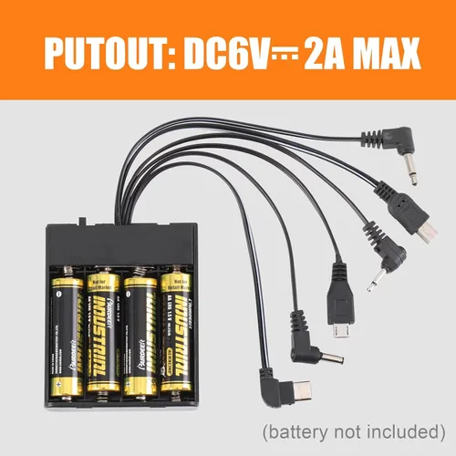 Miniatura 3 de Caja de fuente de alimentación externa con seis conectores tipo e interruptor de encendido/apagado para varios equipos de CC, como algunos tipos