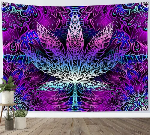 Miniatura 9 de WEENEO Tapiz de pared de bosque de hongos, acuarela, abstracto, hippie, hongos, plantas, tapices de pared, tapiz botánico natural, tapiz para colgar