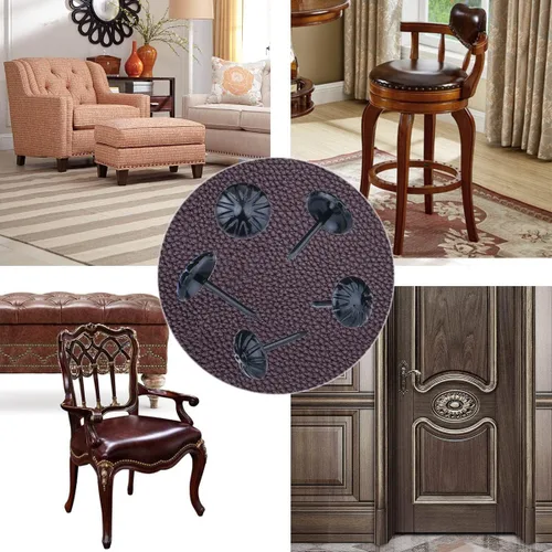 Miniatura 3 de Tachuelas de tapicería negras, clavos de tapicería de 7/16 pulgadas para muebles, sofá, bricolaje, 100 tachuelas decorativas para tapicería Negro