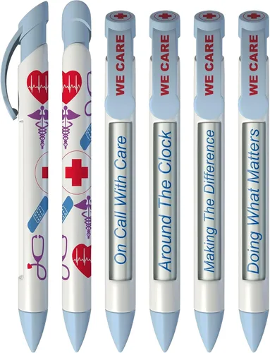 Miniatura 10 de Greeting Pen Enfermera Apreciación 6 Diseños Rotación Mensaje 6 Pen Set (36067)