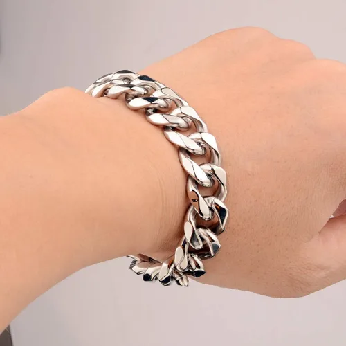 Miniatura 2 de Collar de rapero cubano con eslabones cubanos de acero inoxidable Hip Hop Miami con cola para hombre