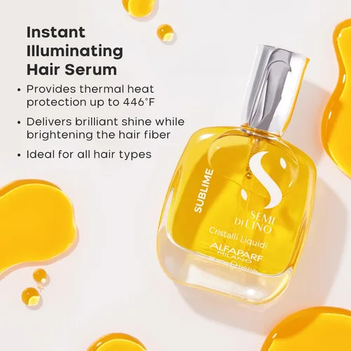Miniatura 3 de ALFAPARF MILANO Semi di Lino Cristalli Liquidi Hair Oil with Heat Protection - Superior Smoothing and Finishing Hair Serum - Anti Frizz - Brilliant