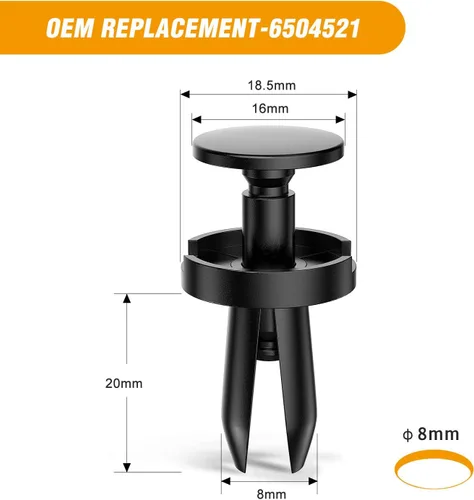 Miniatura 2 de GOOACC 100 Piezas Clip de Revestimiento de Guardabarros Tipo Empuje Retenedor de Nailon Sujetador de Repuesto para Dodge 1996-2015 Jeep Grand 100