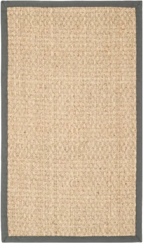 Miniatura 146 de Safavieh Natural Fiber NF114P - Alfombra redonda de hierba marina, tejido de canasta, con borde, de 244 cm, color gris Natural/ gris