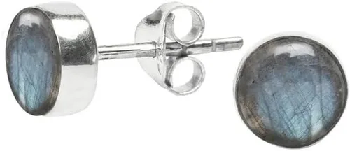 Miniatura 6 de Gemstone Stud Post Earrings, 925 Sterling Silver Gemstone Earring 6 MM Round Girl Women Gift