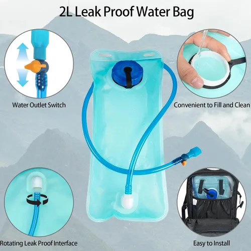 Miniatura 3 de WOLT Mochila de hidratación 18L para senderismo, mochila de agua con bolsa de agua de 2L para hombres y mujeres, paquete de hidratación para correr