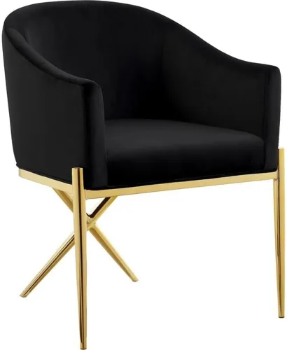 Miniatura 12 de Meridian Furniture Xavier Collection Modern Silla de comedor tapizada de terciopelo contemporáneo con patas de acero resistentes en forma de X