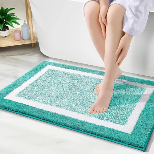 Miniatura 40 de OLANLY Alfombras de baño 24x16, tapete de baño de microfibra extra suave y absorbente, antideslizante, lavable a máquina, alfombra de baño esponjosa