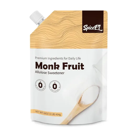 Miniatura 18 de SPICEEL Edulcorante de fruta de monje con alulosa, sustituto del azúcar blanco sin calorías, sin eritritol, apto para dieta cetogénica, de extracto