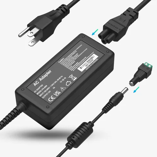 Fuente de alimentación de 12 V 5 A, adaptador de fuente de alimentación Waysse, convertidor AC DC 100-220 V a transformador de 12 voltios 5