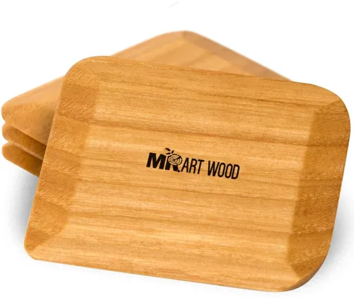 Juego de 4 raspadores de madera para ollas de madera, para hierro fundido, platos y hornear, sin arañazos, apto para platos, apto para alimentos,