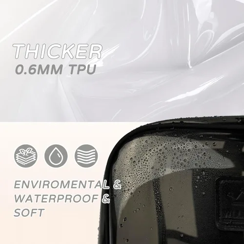 Miniatura 3 de Caoroky knight Mochila transparente resistente y transparente para laptop de 15.6 pulgadas, bolsa de viaje de TPU transparente para mujeres, Negro