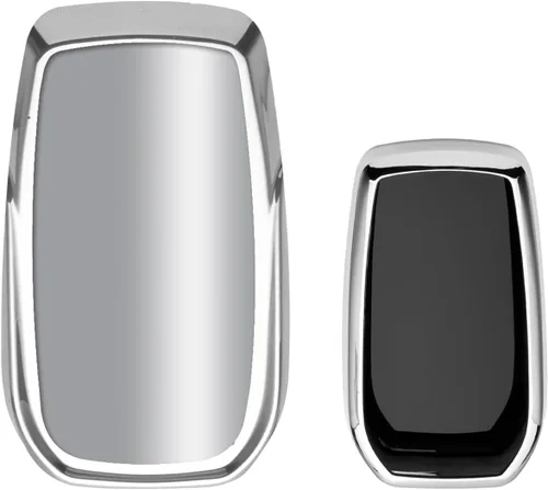 Miniatura 9 de x xotic tech Funda para llavero de ABS con patrón de fibra de carbono negra brillante, compatible con Toyota Land Cruiser, 4Runner Hignlander, Rav4