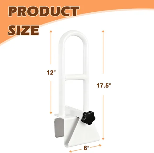 Miniatura 2 de Barandilla de seguridad para bañera, barra de agarre para bañera blanca, barra de agarre ajustable para ducha y baño, barra de agarre para baño