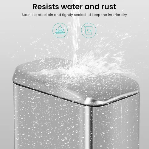 Miniatura 4 de Cubo de basura de baño de 1.3 galones con tapa, cubo de basura delgado con pedal para espacios pequeños, cubo extraíble, para baño, dormitorio y Ss