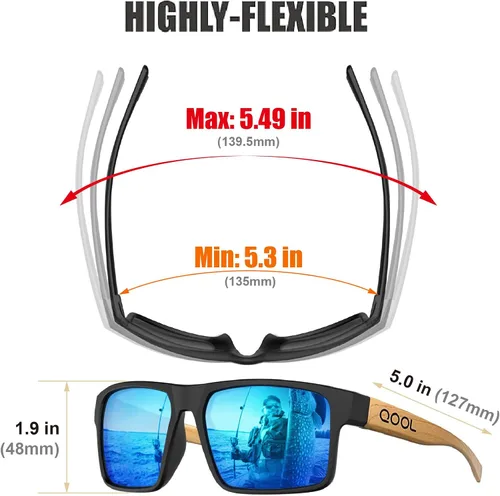 Miniatura 3 de Living out your qool time Lentes de sol polarizados flotantes de pesca resistentes al agua salada, que el revestimiento no se despega Madera
