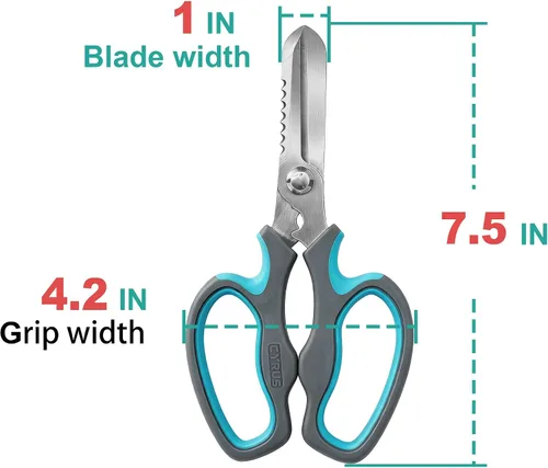 Miniatura 6 de CYRUS Tijeras de jardín Podadora con dientes de sierra Tijeras de poda Flor afilada (Azul con diente de sierra) Anti-Slip Ergonomic Grips Florist