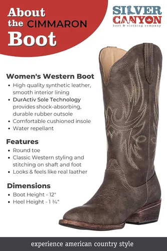 Miniatura 4 de Silver Canyon - Botas de vaquero occidentales para mujer punta redonda