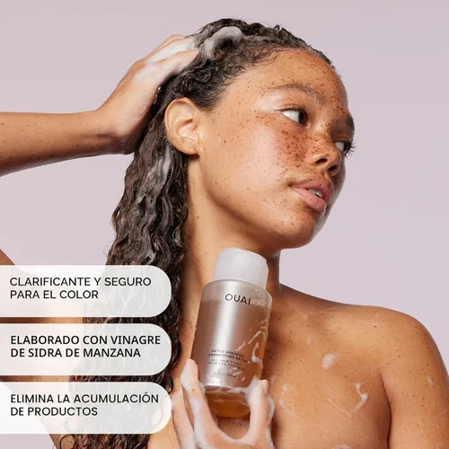 Miniatura 3 de OUAI - Champú Detox - Champú aclarante para acumulación, suciedad, aceite, productos y agua dura - Vinagre de sidra de manzana y queratina