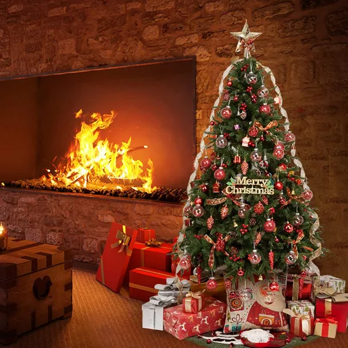 Miniatura 8 de AMS Adornos de bola de Navidad transparentes de 24 quilates, 2.36 pulgadas/2.362 in, juego de bolas de Navidad colgantes inastillables para árbol