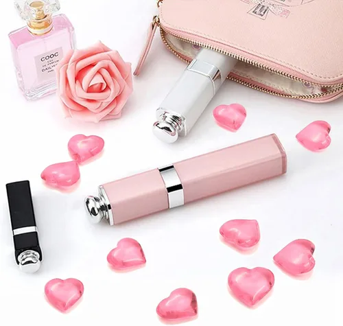 Miniatura 6 de 200 corazones acrílicos rosados, relleno de jarrón de 0.866 in, decoraciones para el día de San Valentín, decoración de mesa de corazón de plástico