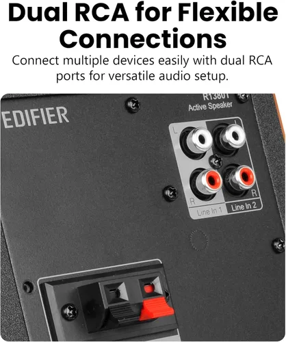 Miniatura 4 de Edifier R1380T Altavoces alimentados para estanterías, monitores de campo cercano activos estéreo 2.0, altavoz de monitor de estudio, 42 vatios RMS