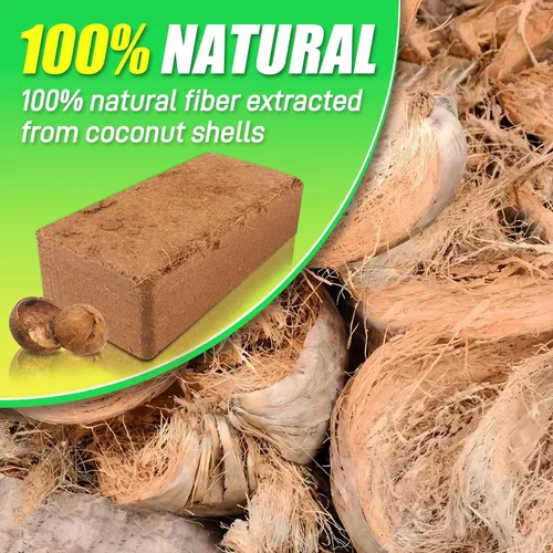Miniatura 2 de Ladrillo de fibra de coco para plantas - Paquete de 6 ladrillos de coco premium, 100% fibra de coco orgánica, fibra de cáscara de coco para plantar