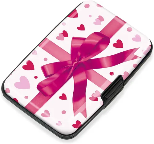 Miniatura 14 de Mayski Soporte para tarjetas de crédito, bloqueo RFID, funda rígida de aleación de aluminio, pequeña cartera de metal para mujeres y hombres