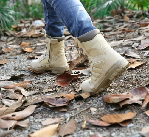 Miniatura 4 de Thowi Botas tácticas militares para hombre, botas de la selva del ejército, Marrón