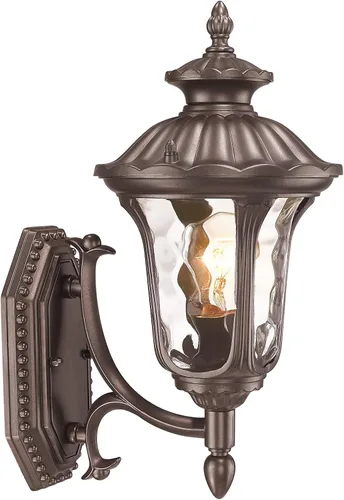 Miniatura 10 de Lámparas de pared para exteriores, faroles de pared exterior impermeables con vidrio ondulado Waer, apliques exteriores, luces de porche delantero